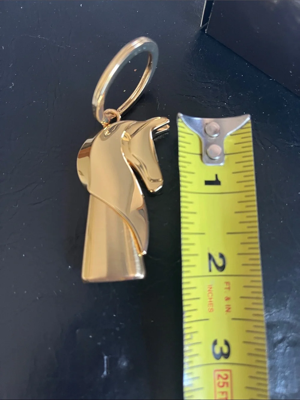 Burberry Gold Horse Head Key Holder with Split Ring